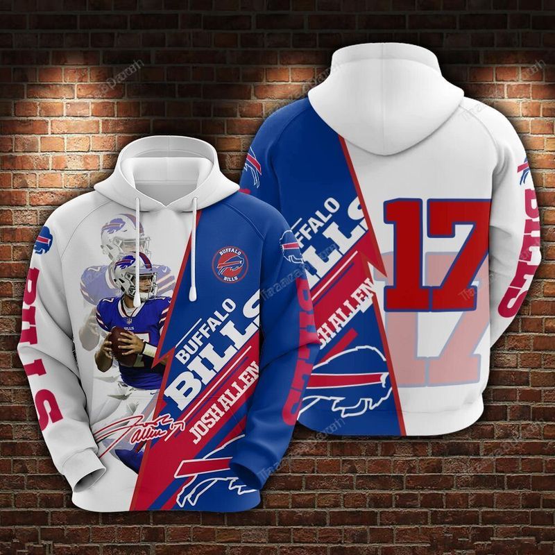 Buffalo Bills #17 Josh Allen All Over Print Hoodie