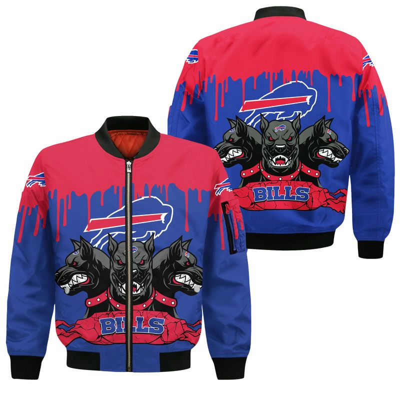 Buffalo Bills 3 Heads Cerberus All Over Print Bomber Jacket