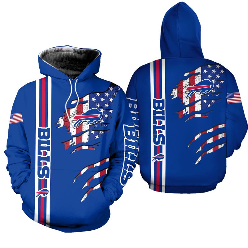 Buffalo Bills American Flag All Over Print Hoodie