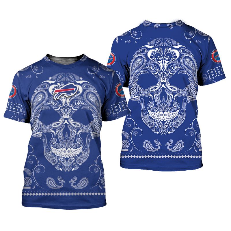 Buffalo Bills Bandana Skull All Over Print Shirt