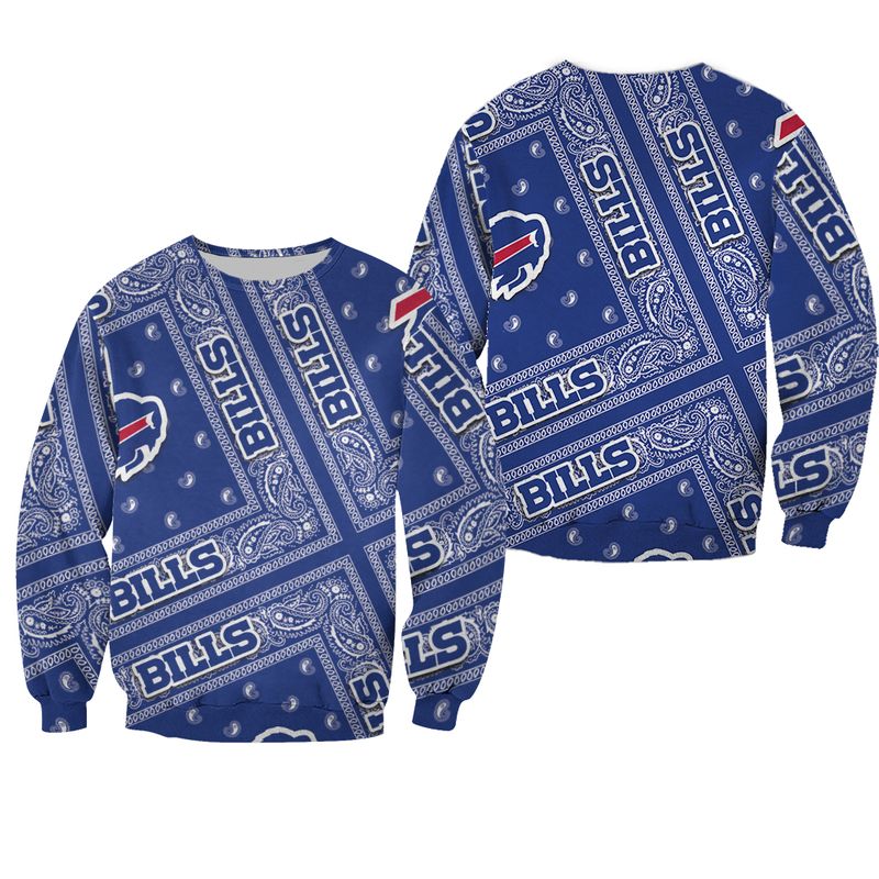 Buffalo Bills Blue Bandana All-Over Print Sweatshirt
