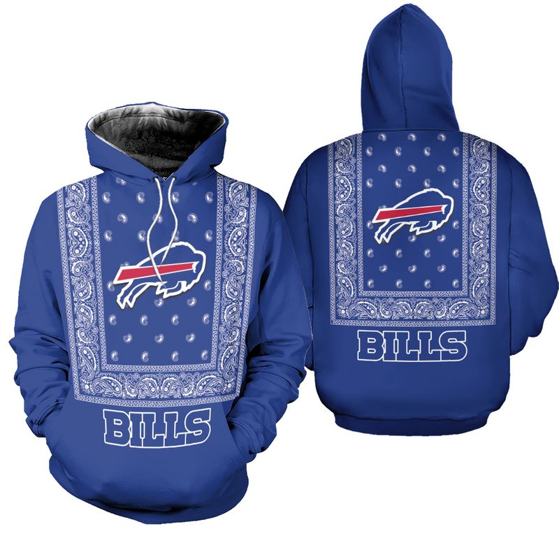 Buffalo Bills Blue Bandana Paisley Hoodie