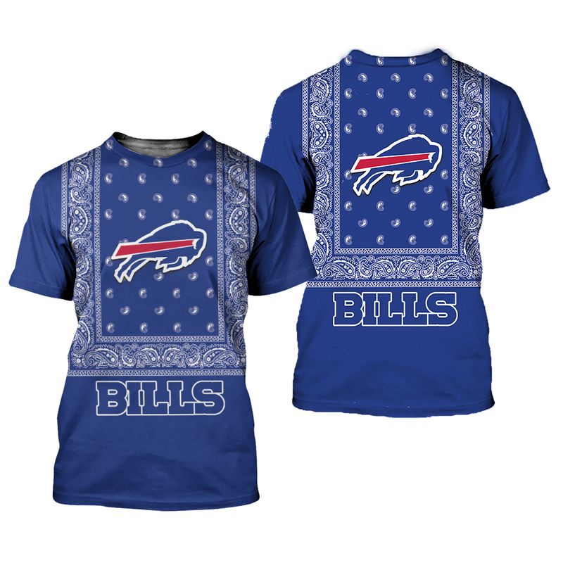 Buffalo Bills Blue Bandana Paisley Shirt