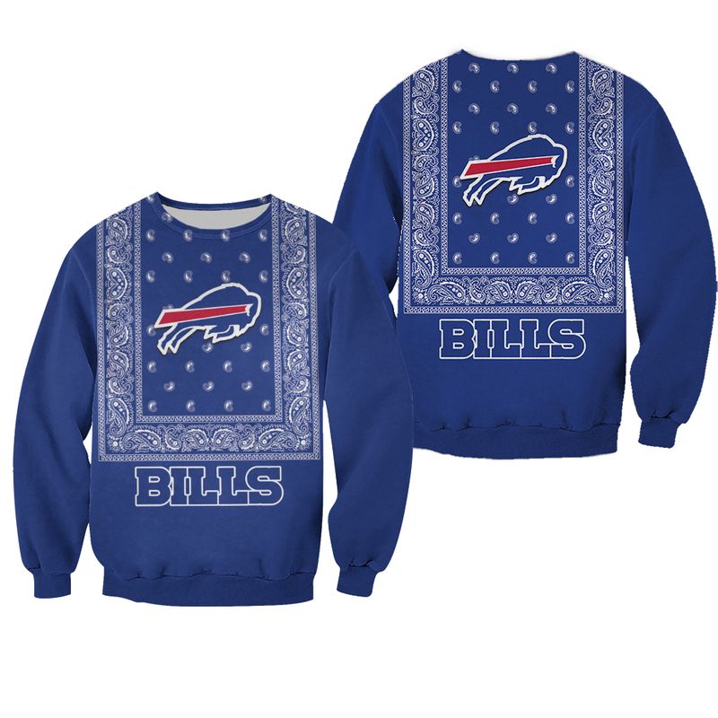 Buffalo Bills Blue Bandana Paisley Sweatshirt