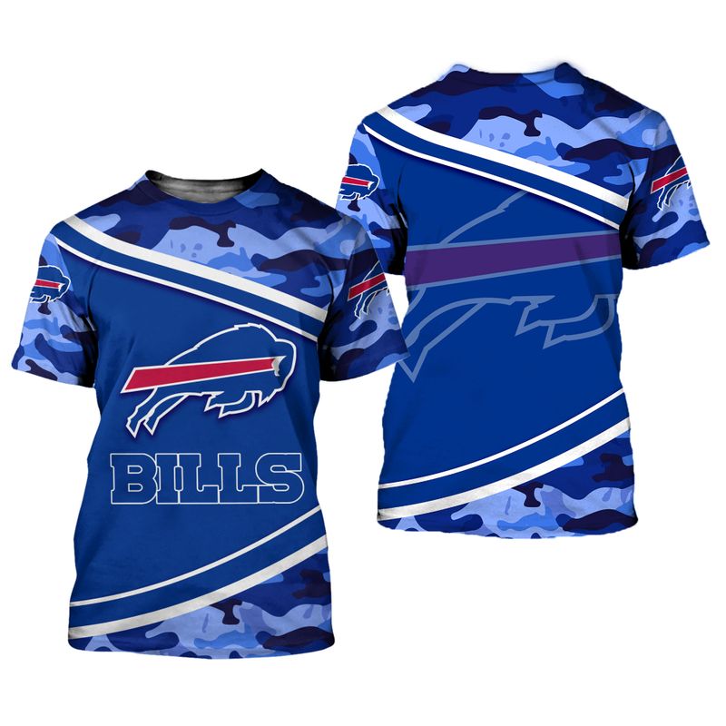 Buffalo Bills Blue Camo All Over Print Shirt