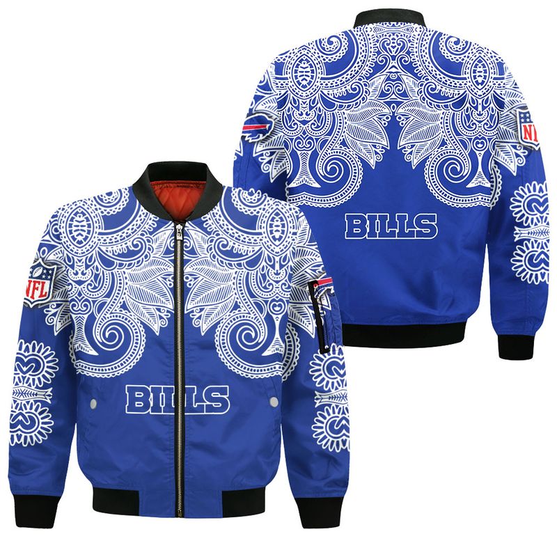 Buffalo Bills Blue Paisley Elegance Bomber Jacket