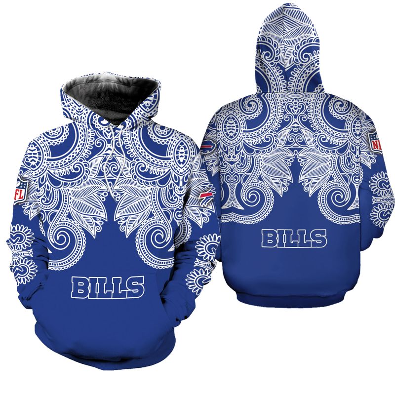 Buffalo Bills Blue Paisley Elegance Hoodie