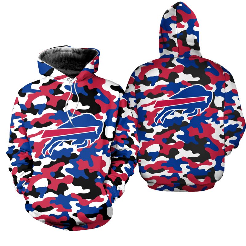 Buffalo Bills Camo Blitz Pattern All Over Print Hoodie