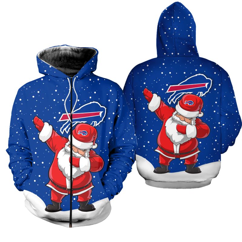 Buffalo Bills Christmas Dab Santa All Over Print Zip Hoodie