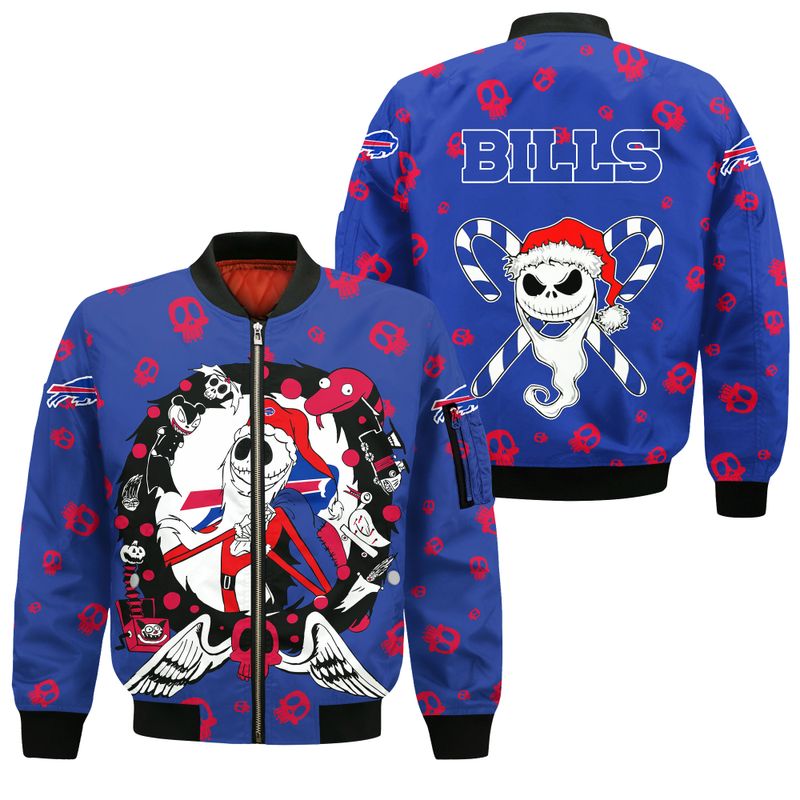 Buffalo Bills Christmas Jack Skellington All Over Print Bomber Jacket