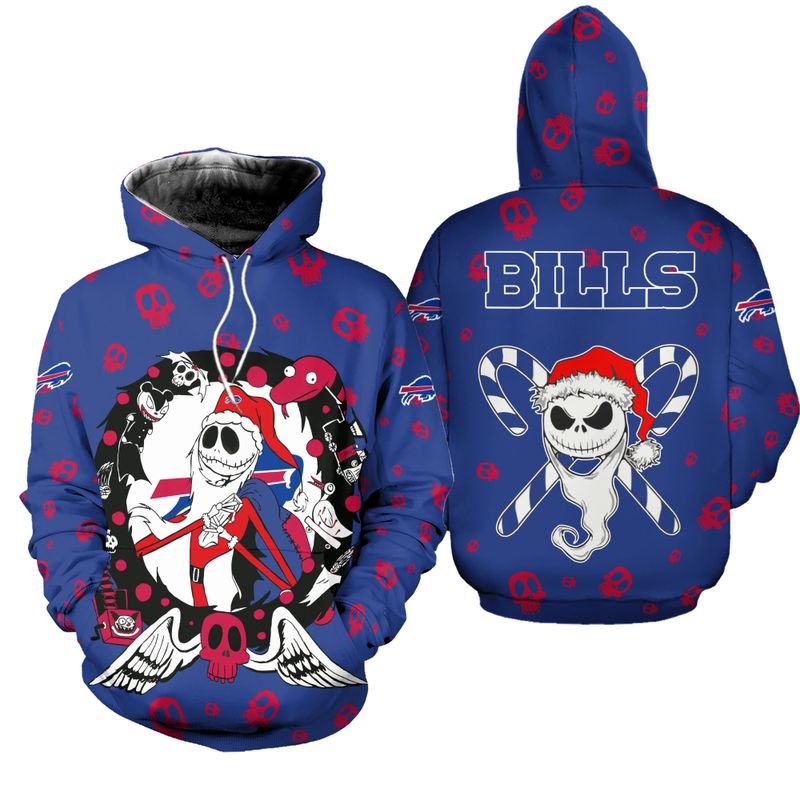 Buffalo Bills Christmas Jack Skellington All Over Print Hoodie
