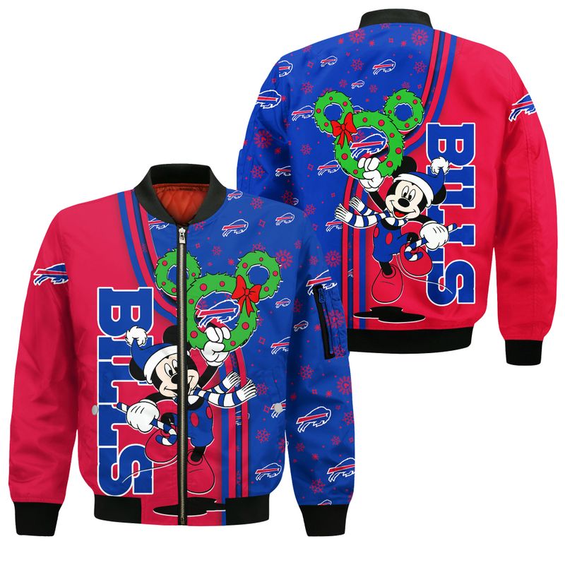 Buffalo Bills Christmas Mckey All Over Print Bomber Jacket