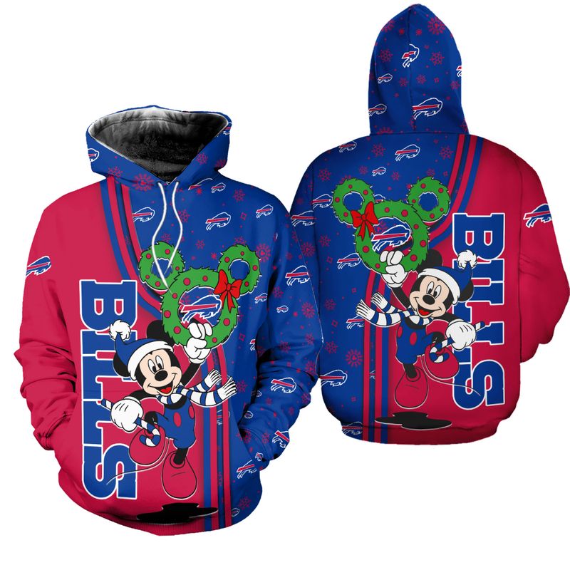 Buffalo Bills Christmas Mckey All Over Print Hoodie