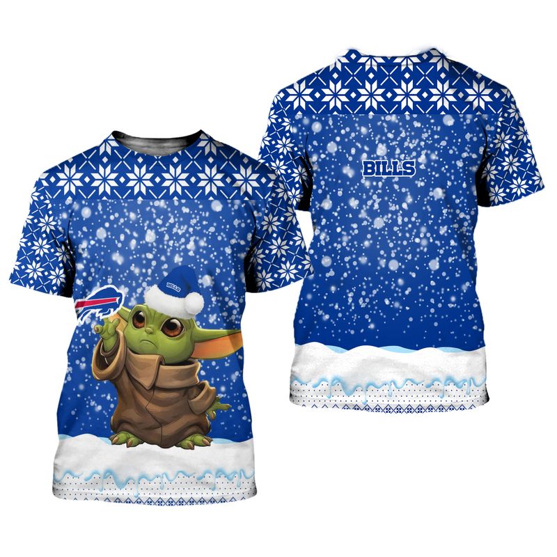 Buffalo Bills Christmas Pattern YODA Shirt
