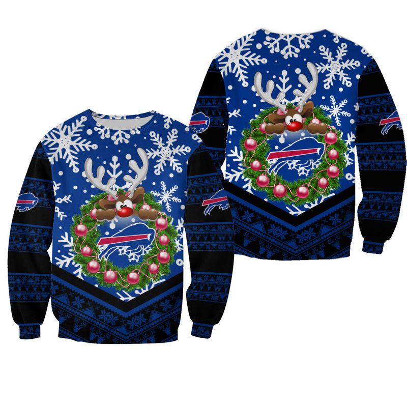 Buffalo Bills Christmas Reindeer All Over Print Sweatshirt