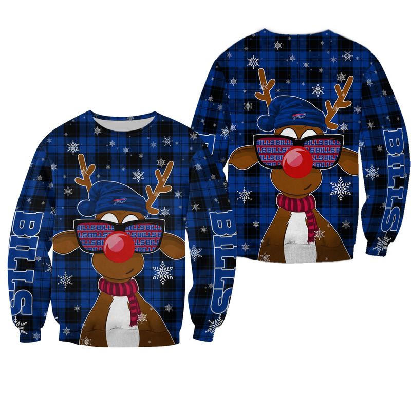 Buffalo Bills Christmas Reindeer Sunglasses Sweatshirt