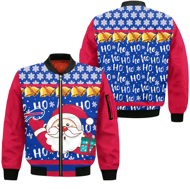 Buffalo Bills Christmas Santa Claus Ho Ho Bomber Jacket