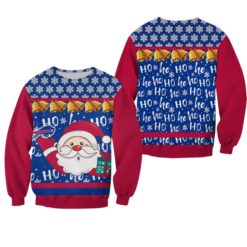 Buffalo Bills Christmas Santa Claus Ho Ho Sweatshirt