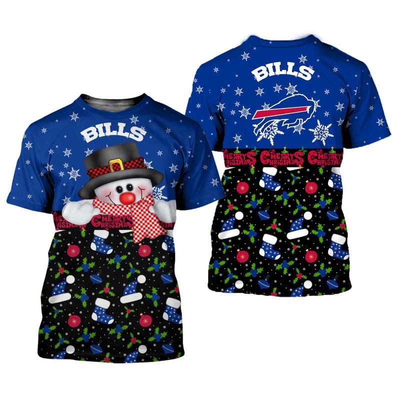 Buffalo Bills Christmas Snowman All Over Print Shirt