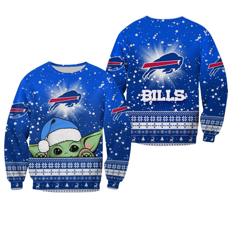 Buffalo Bills Christmas Yoda All Over Print Sweatshirt