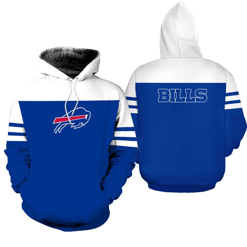 Buffalo Bills Classic Stripes All Over Print Hoodie