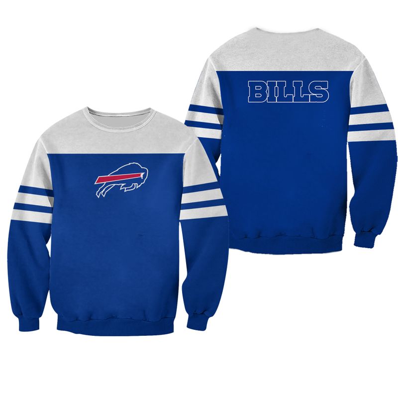 Buffalo Bills Classic Stripes All Over Print Sweatshirt