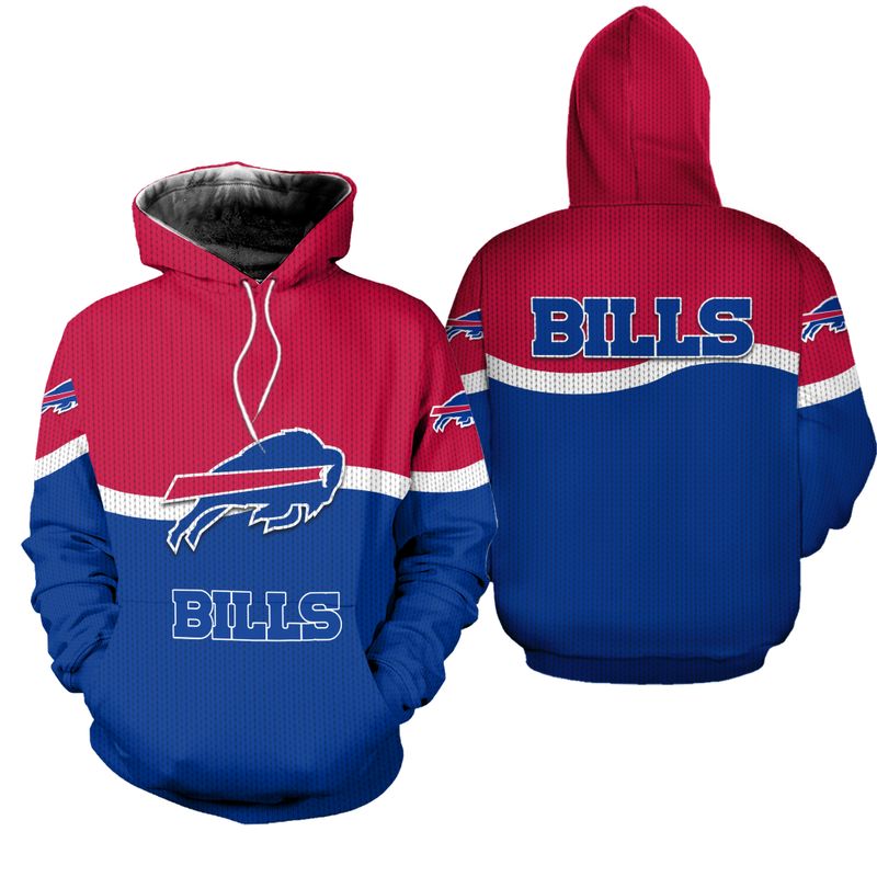 Buffalo Bills Classic Wave Pattern All Over Print Hoodie