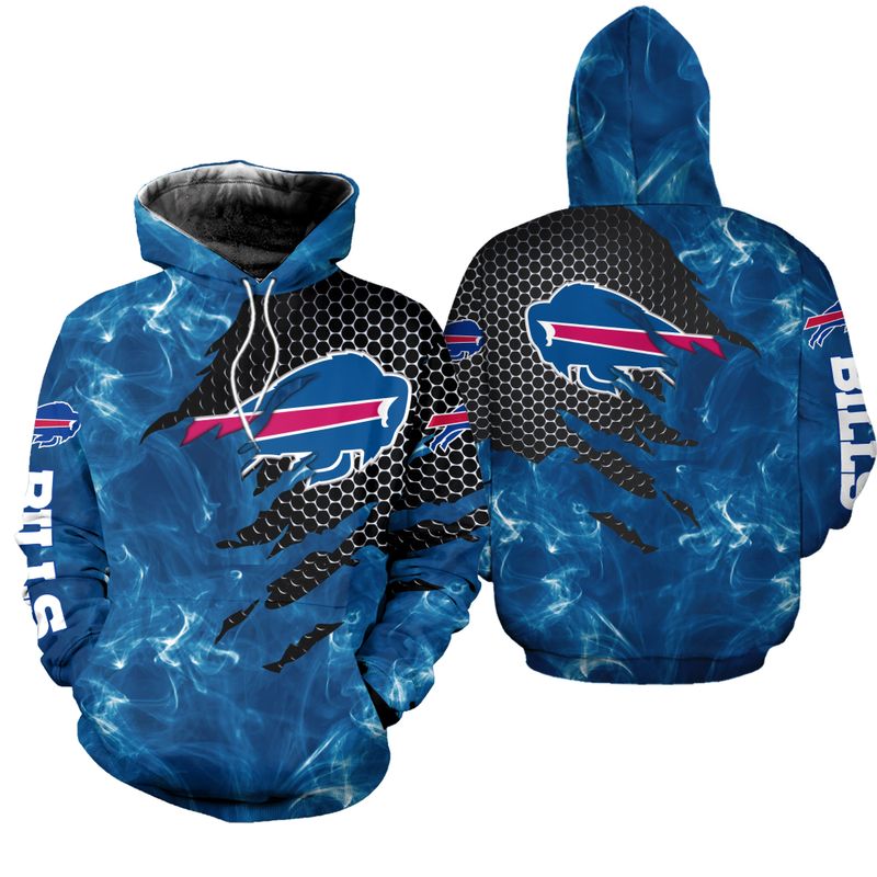 Buffalo Bills Claw Scratch Smoke Hoodie