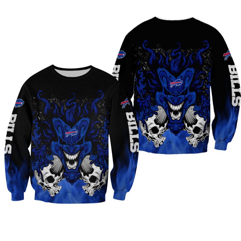 Buffalo Bills Clown Halloween All Over Print Sweatshirt
