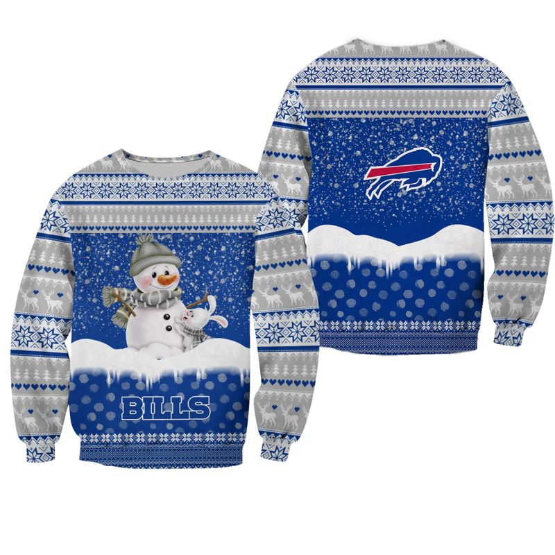 Buffalo Bills Cozy Snowman Winter Sweatshirt