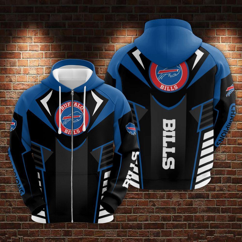 Buffalo Bills Cyber Champion All Over Print Zip Hoodie