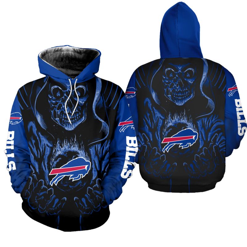 Buffalo Bills Death Halloween Skull All Over Print Hoodie