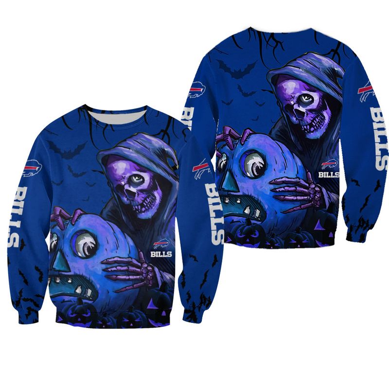 Buffalo Bills Death Skull Pumpkin Halloween Sweatshirt
