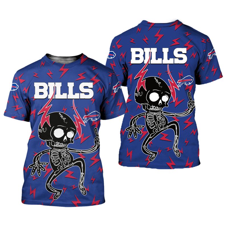Buffalo Bills Electric Shock Cute Skeleton All Over Print Shirt