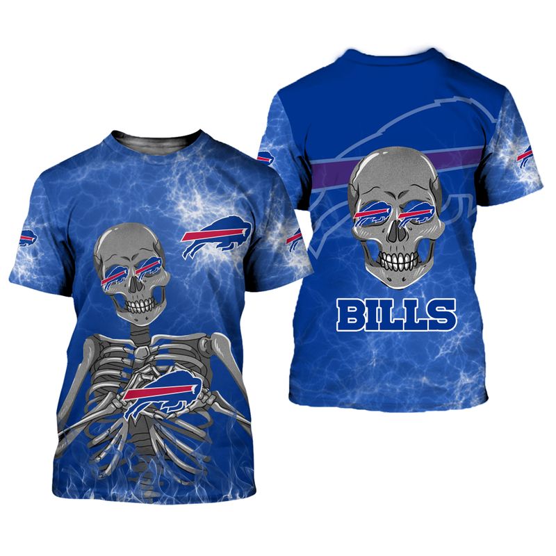 Buffalo Bills Electric Skull All Over Print Shirt