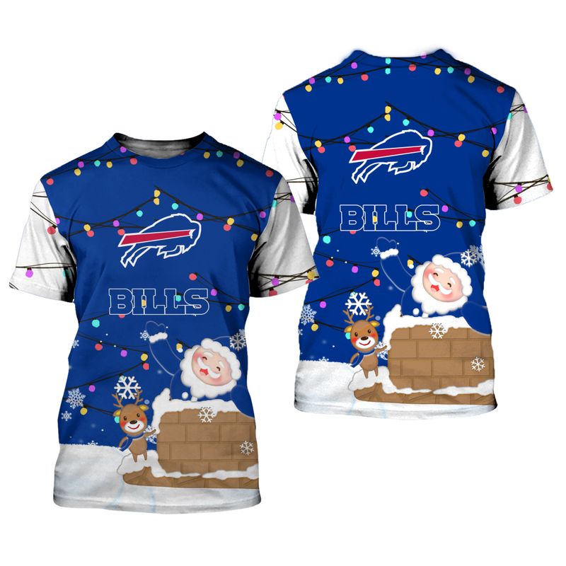 Buffalo Bills Festive Christmas Lights Snowman Shirt