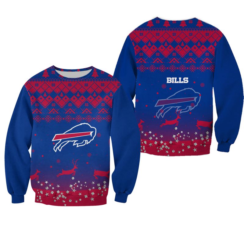 Buffalo Bills Festive Holiday Reindeer Sweatshirt
