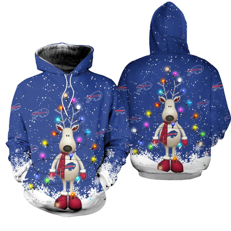 Buffalo Bills Festive Snowfall All Over Print Hoodie