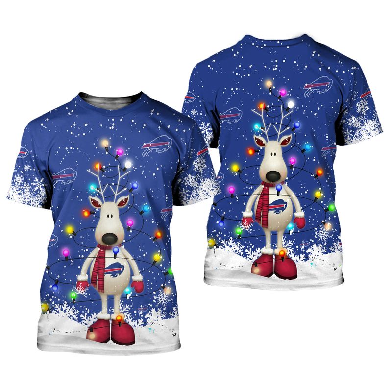 Buffalo Bills Festive Snowfall All Over Print Shirt