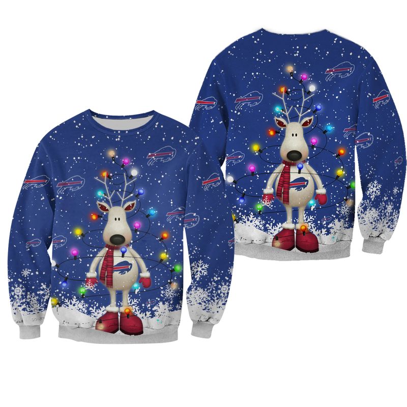 Buffalo Bills Festive Snowfall All Over Print Sweatshirt