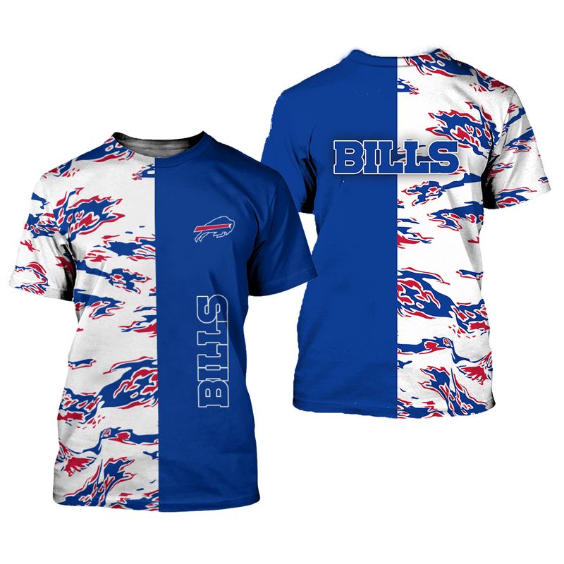 Buffalo Bills Fire Streak Split All Over Print Shirt