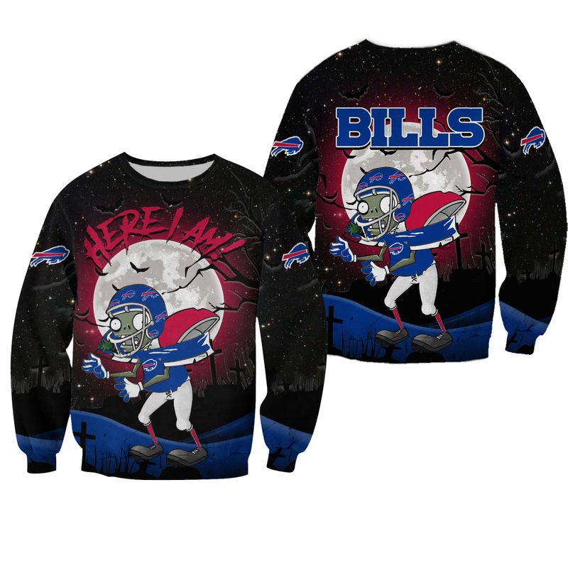 Buffalo Bills Football Here I Am Zombie Halloween Sweatshirt