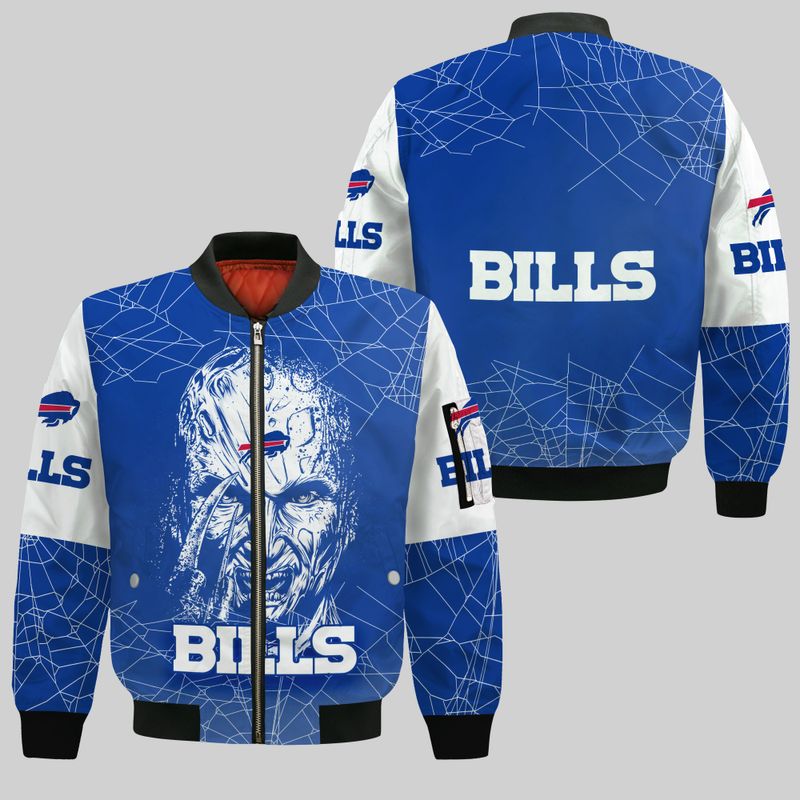 Buffalo Bills Freddy Krueger Halloween Bomber Jacket