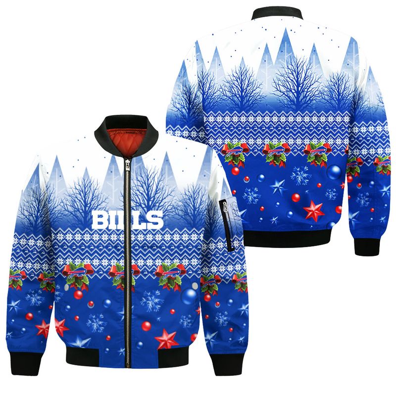 Buffalo Bills Frosty Mountain Holiday Bomber Jacket