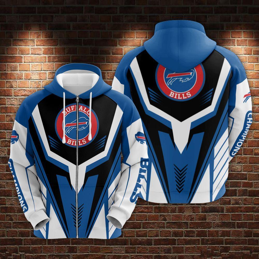 Buffalo Bills Futuristic Armor All Over Print Zip Hoodie