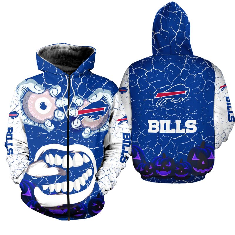Buffalo Bills Give Me Eyes Halloween Zip Hoodie