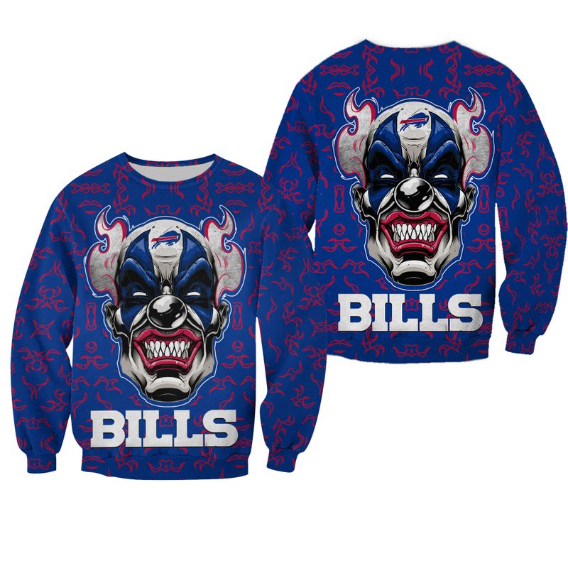 Buffalo Bills Halloween Clown All Over Print Sweatshirt