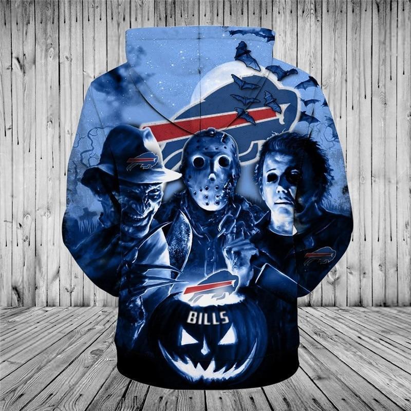 Buffalo Bills Halloween Horror All Over Print Hoodie back