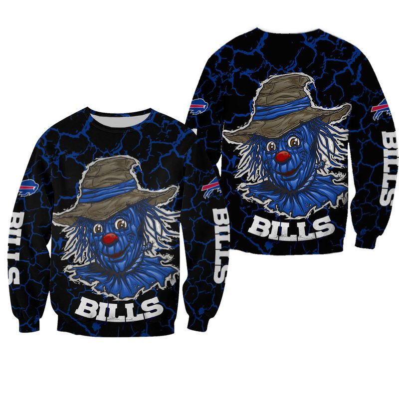 Buffalo Bills Halloween Scarecrow All Over Print Sweatshirt