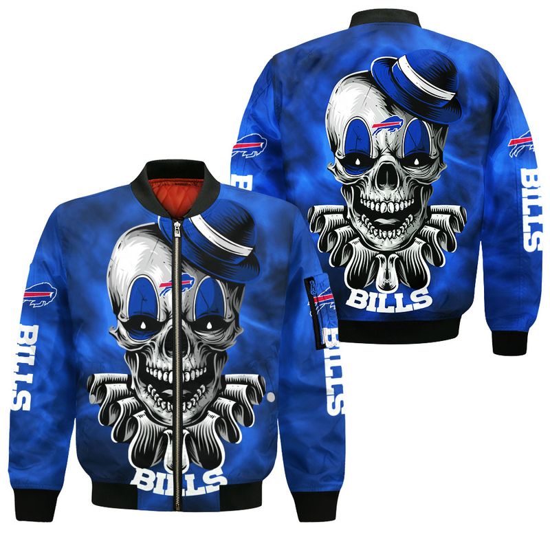 Buffalo Bills Halloween Skull Clown Bomber Jacket